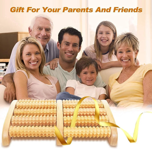 Wooden Foot Massager Roller – Manual Reflexology Massage Tool