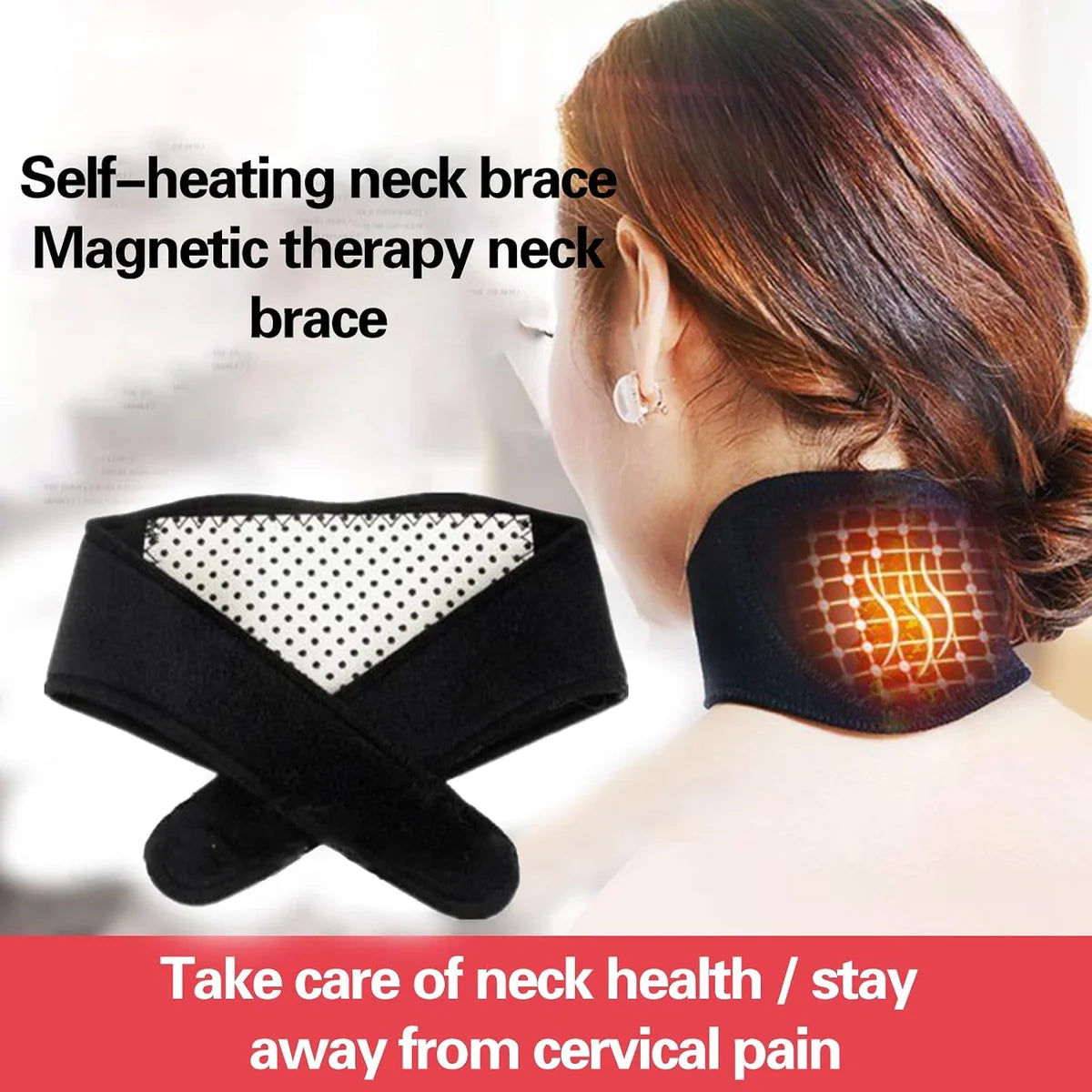 Self-Heating Neck Guard – Adjustable Neck Support Band with Heat