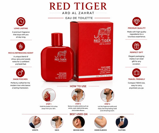 Red Tiger Pour Homme Eau de Toilette for Men – 100ml