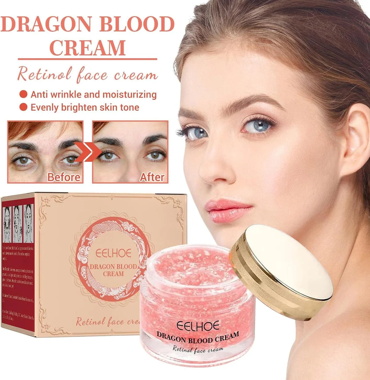 EELHOE Dragon Blood Face Cream with Retinol – Daily Facial Skincare