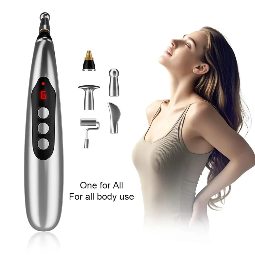 Electronic Acupressure Massage Pen DF-668 – Rechargeable with Digital Display