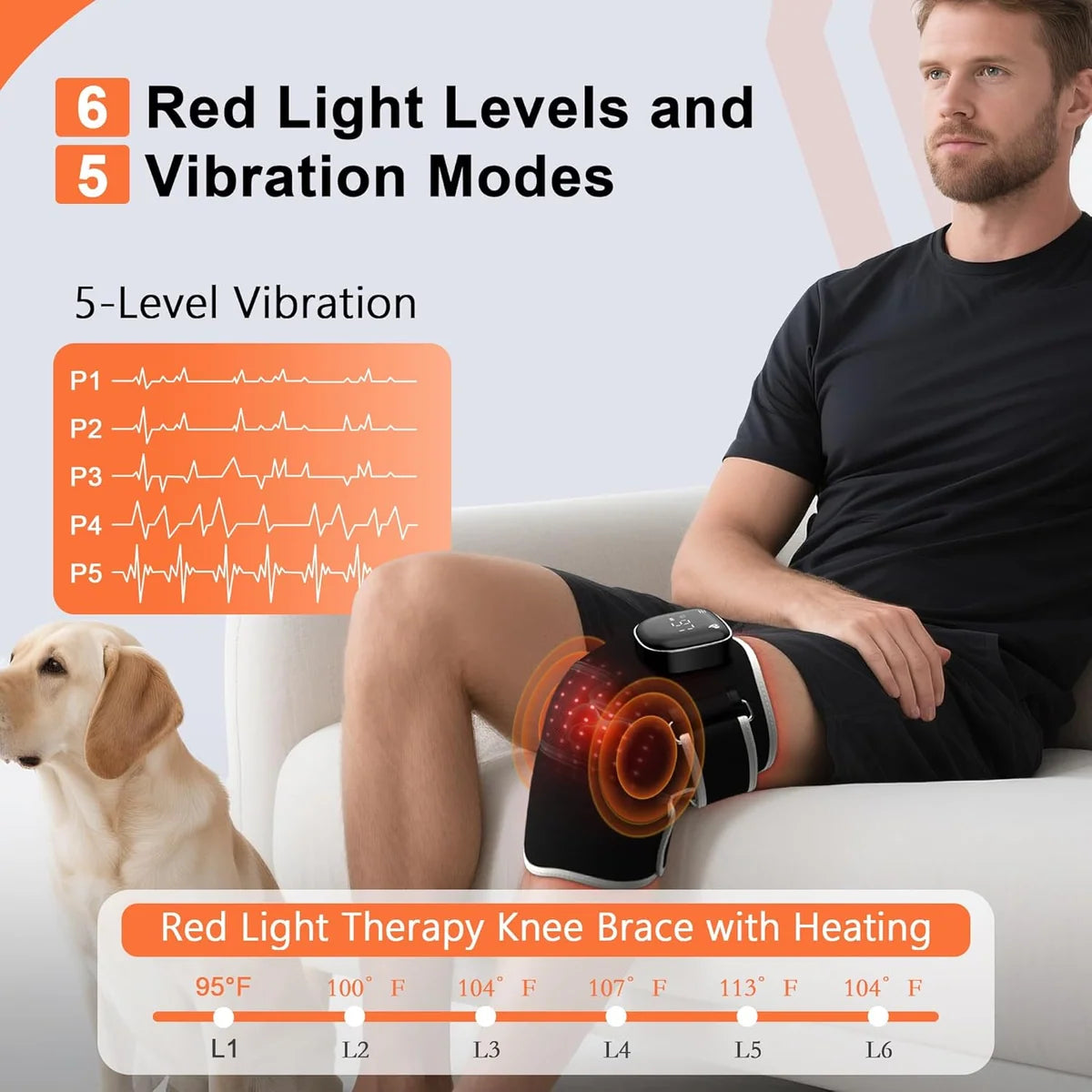 Heated Knee Massager – Rechargeable Vibration & Warm Compress Device