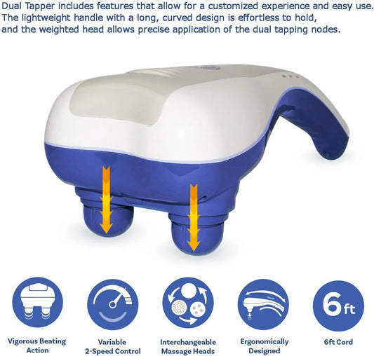 MILINDA Dual Head Electric Body Massager – 2-Speed Handheld Massager