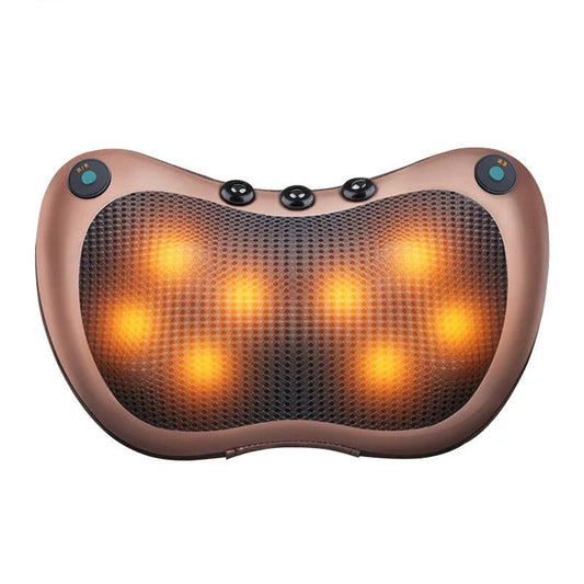Electric Neck & Body Massage Pillow with Heat – Kneading Massager, 12V