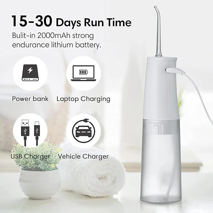 Flosmore Portable Water Flosser – 300ml Rechargeable Oral Irrigator