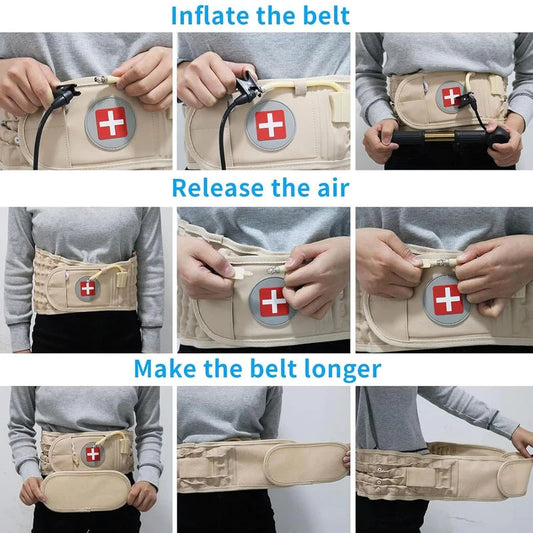Adjustable Inflatable Lumbar Support Belt with Air Pump