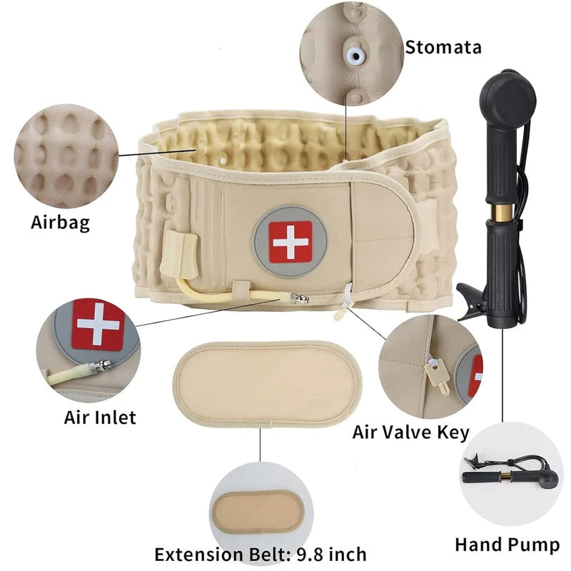 Adjustable Inflatable Lumbar Support Belt with Air Pump
