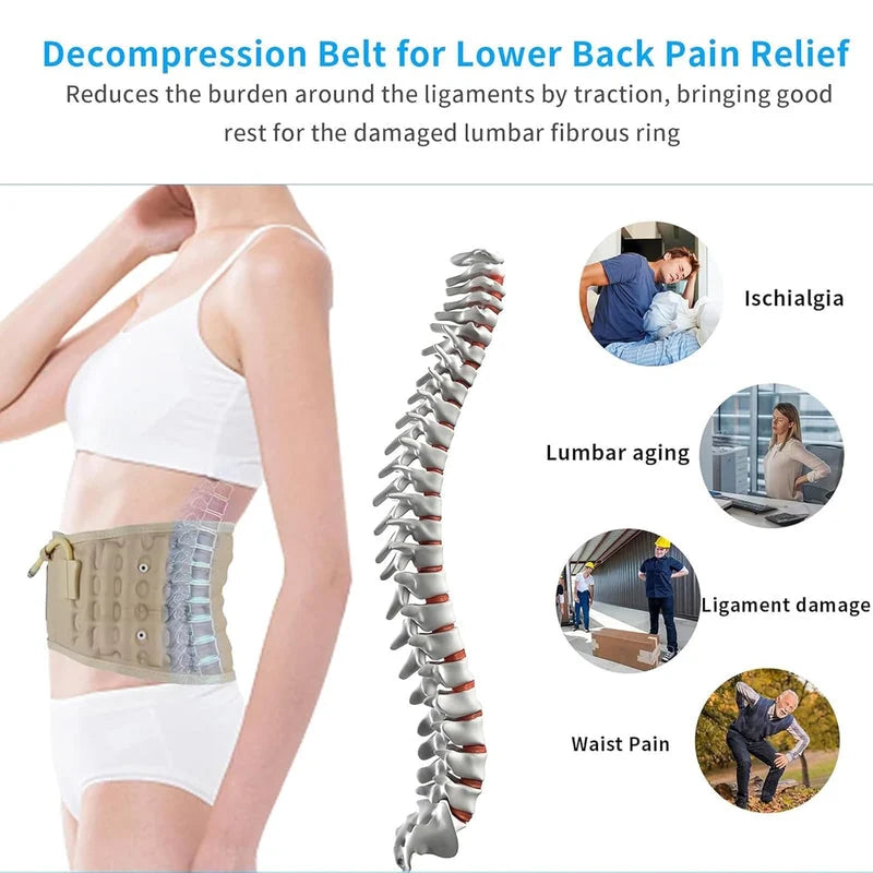 Adjustable Inflatable Lumbar Support Belt with Air Pump