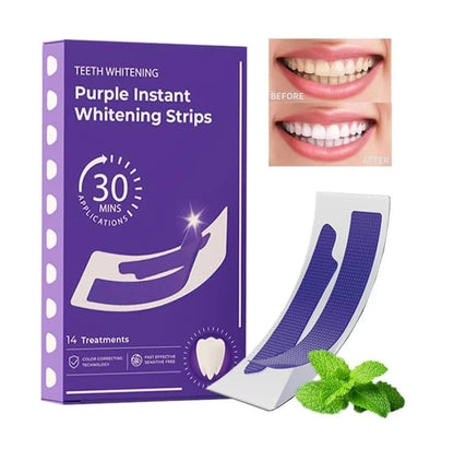 Purple Teeth Whitening Strips – 14 Treatments, 30-Minute Application