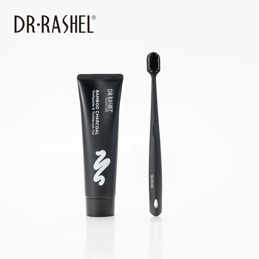 DR. RASHEL Bamboo Charcoal Toothpaste & Toothbrush Set – 120g