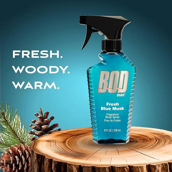 BOD man Blue Musk Body Spray for Men, 8 oz (236 mL)