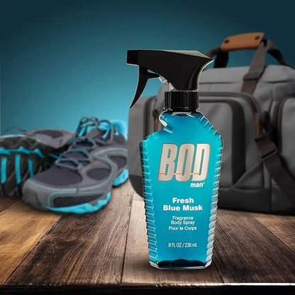 BOD man Blue Musk Body Spray for Men, 8 oz (236 mL)