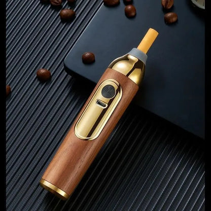 Premium Rechargeable Personal Massager – Wooden Design with Silicone Attachments