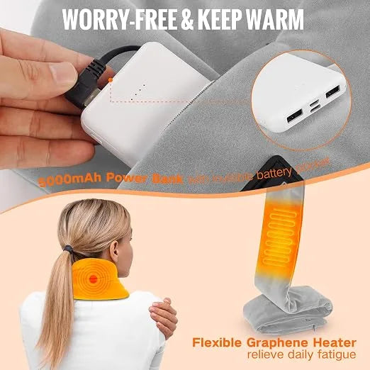 Graphene Heating Pad – Portable Washable Heat Therapy Pad, Gray