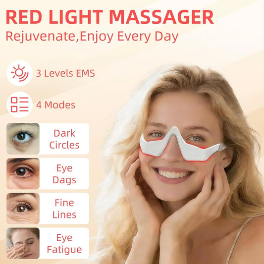 Smart Glasses Eye Massager – Minimalist White Eye Care Device