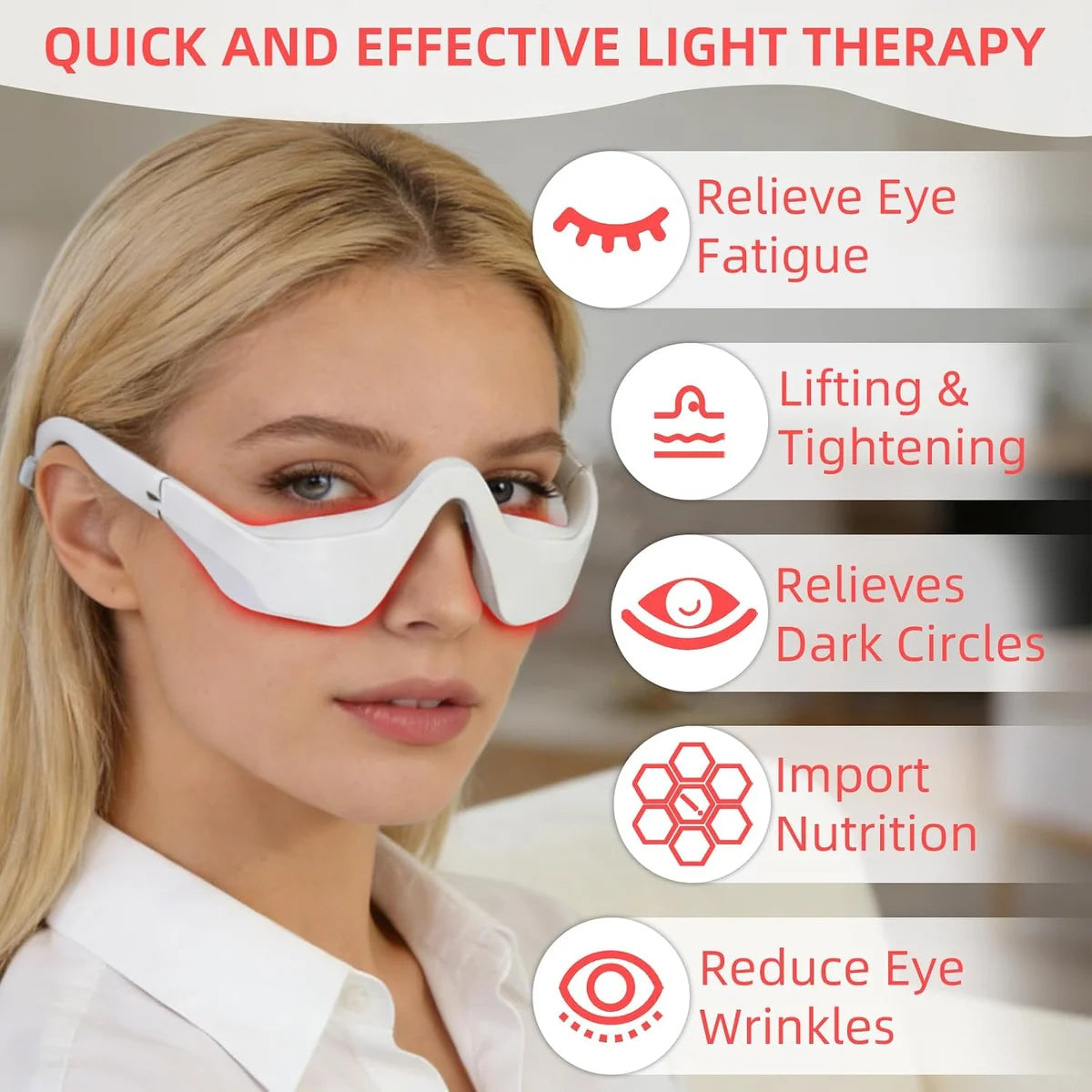 Smart Glasses Eye Massager – Minimalist White Eye Care Device