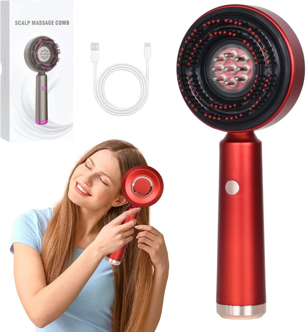 Electric Scalp Massage Comb – Handheld Scalp Care Massager