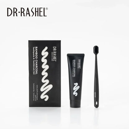 DR. RASHEL Bamboo Charcoal Toothpaste & Toothbrush Set – 120g