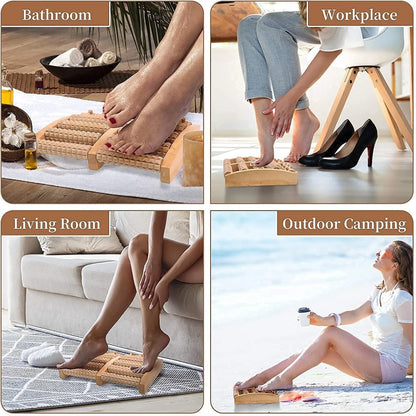 Wooden Foot Massager Roller – Manual Reflexology Massage Tool