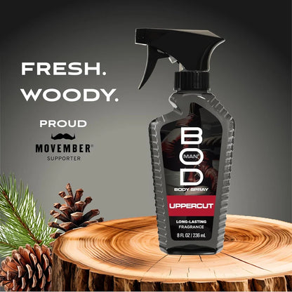 BOD man Uppercut Body Spray for Men, 8 oz (236 mL)