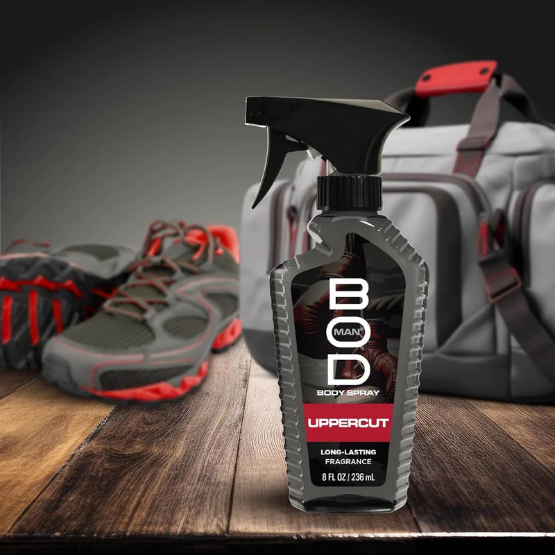 BOD man Uppercut Body Spray for Men, 8 oz (236 mL)
