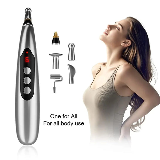 Electronic Acupressure Massage Pen DF-668 – Rechargeable with Digital Display