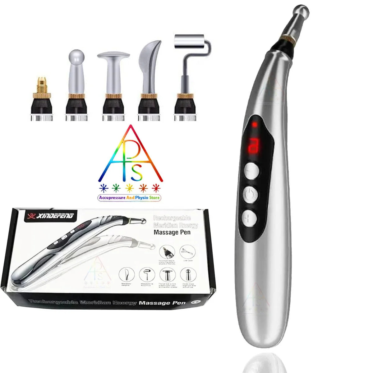 Electronic Acupressure Massage Pen DF-668 – Rechargeable with Digital Display
