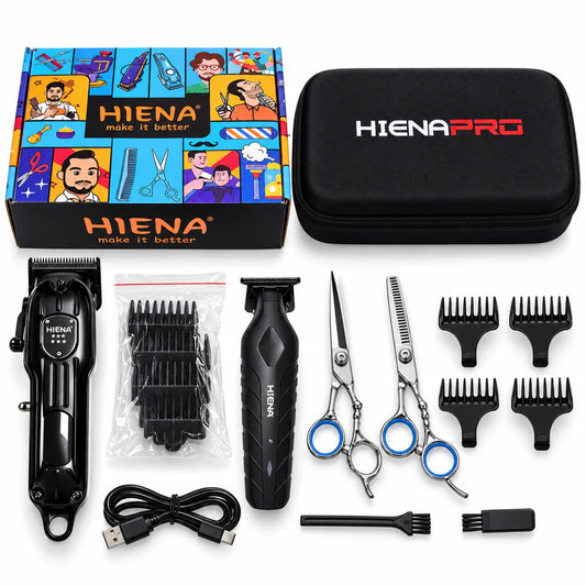 Hiena Professional Hair Clipper & T-Blade Trimmer Kit for Men