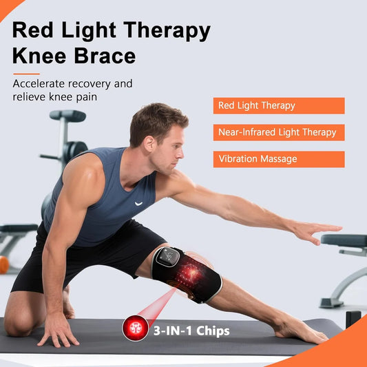 Heated Knee Massager – Rechargeable Vibration & Warm Compress Device