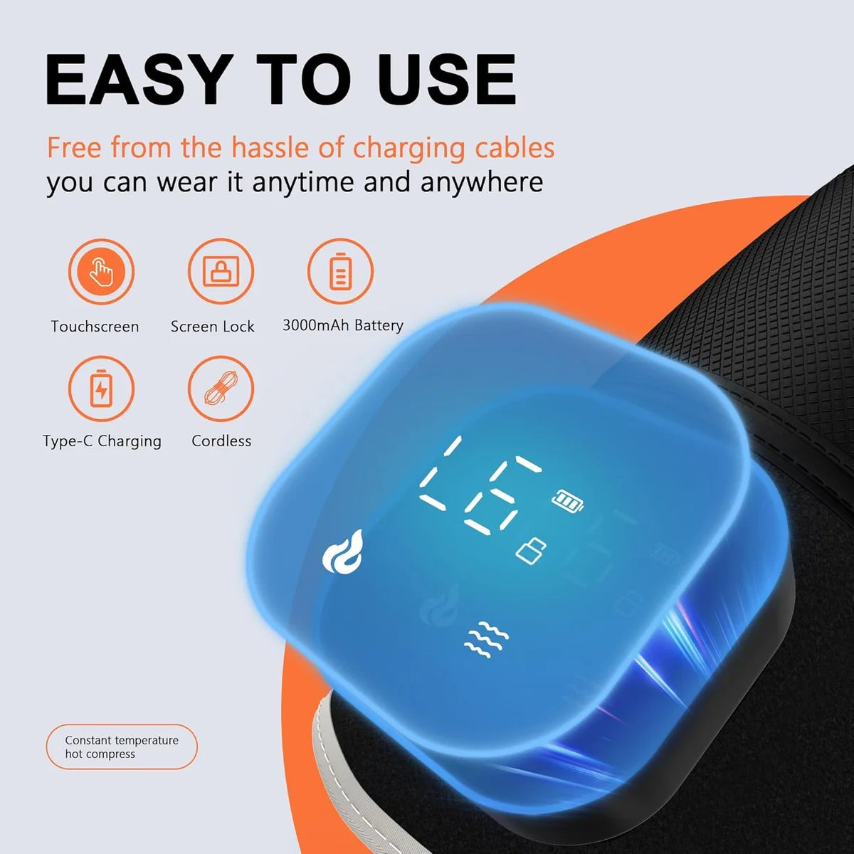 Heated Knee Massager – Rechargeable Vibration & Warm Compress Device