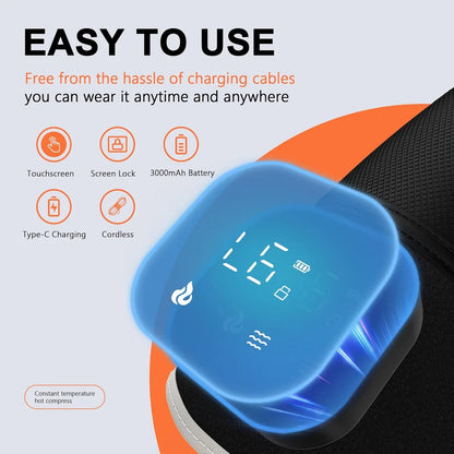 Heated Knee Massager – Rechargeable Vibration & Warm Compress Device