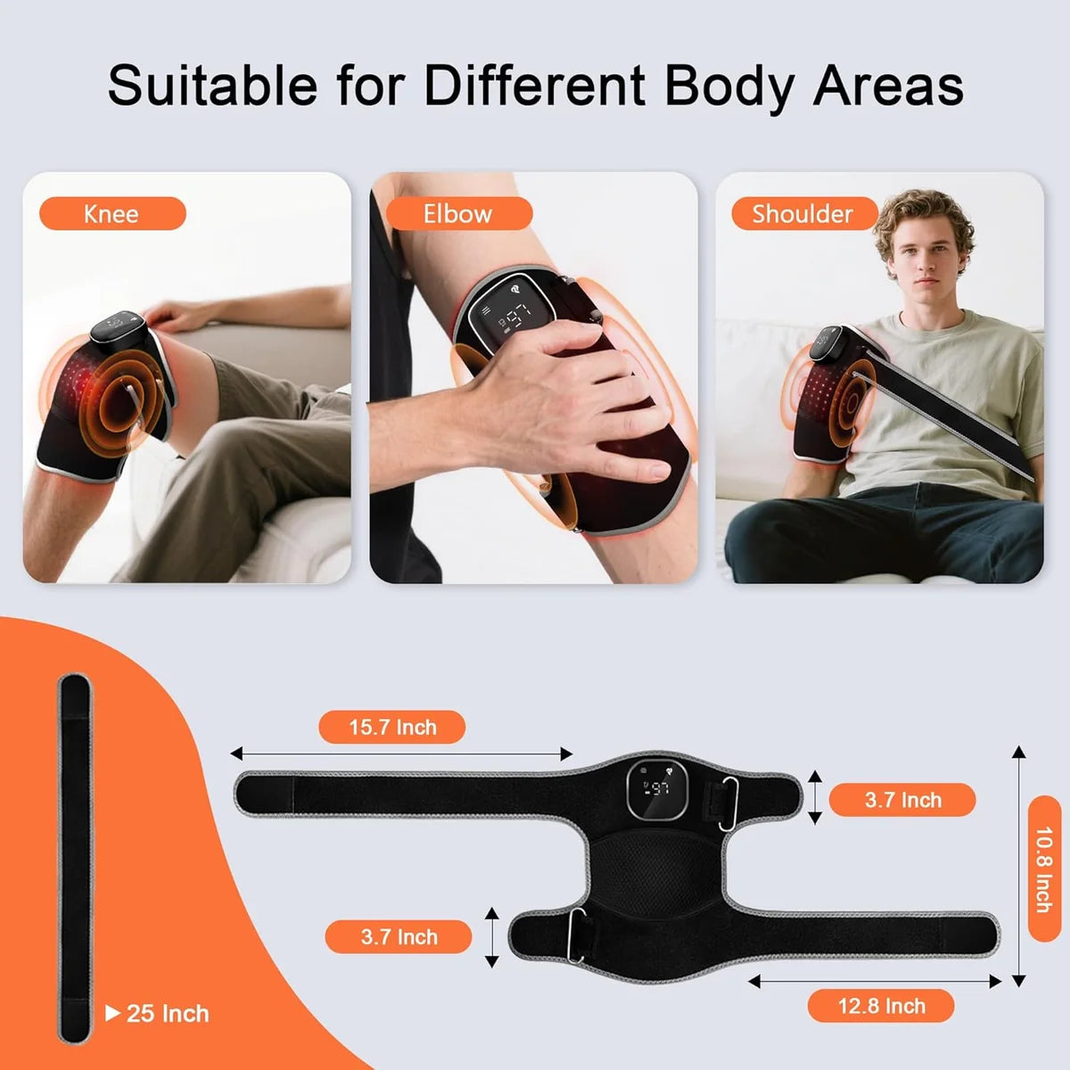 Heated Knee Massager – Rechargeable Vibration & Warm Compress Device