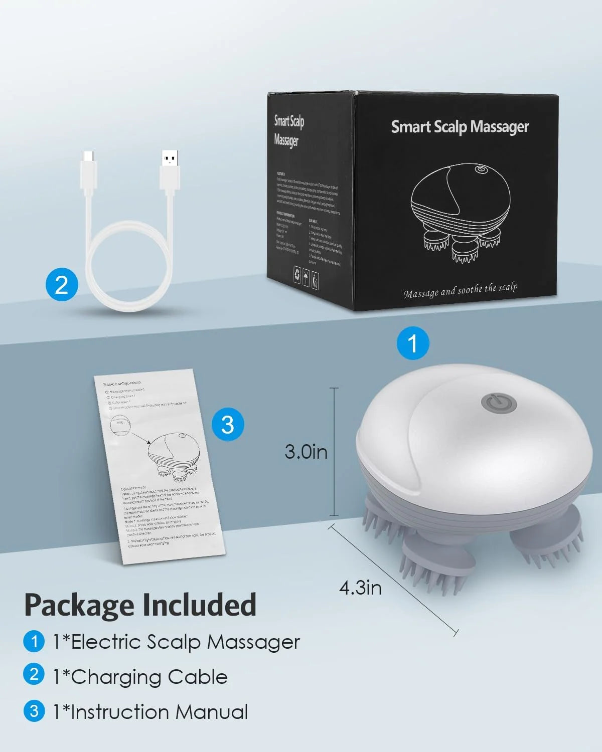 Smart Scalp Massager OSK-701 – Rotating Massage Heads