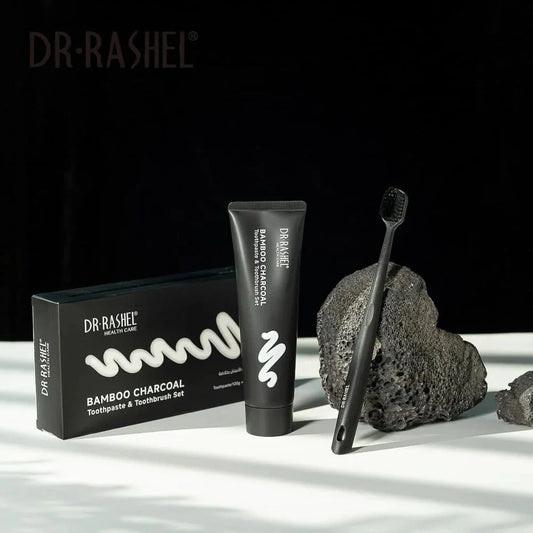 DR. RASHEL Bamboo Charcoal Toothpaste & Toothbrush Set – 120g