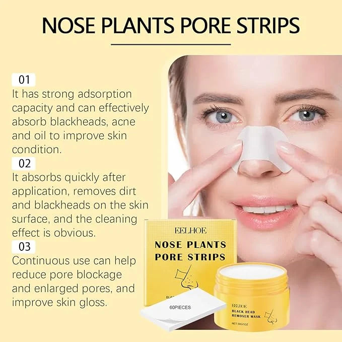 EELHOE Nose Pore Strips & Blackhead Remover Mask – 60 Pieces