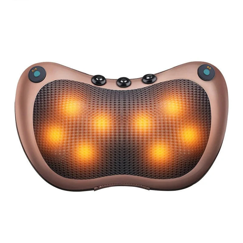 Electric Neck & Body Massage Pillow with Heat – Kneading Massager, 12V