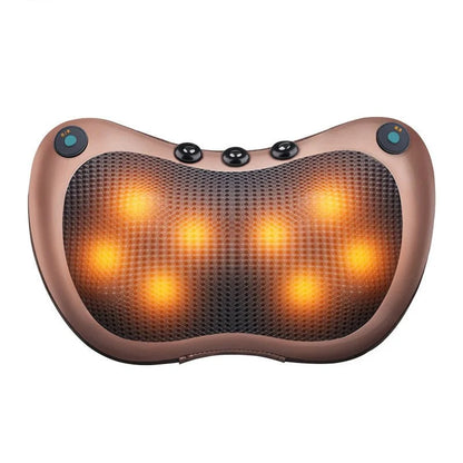 Electric Neck & Body Massage Pillow with Heat – Kneading Massager, 12V