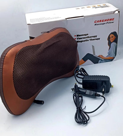 Electric Neck & Body Massage Pillow with Heat – Kneading Massager, 12V