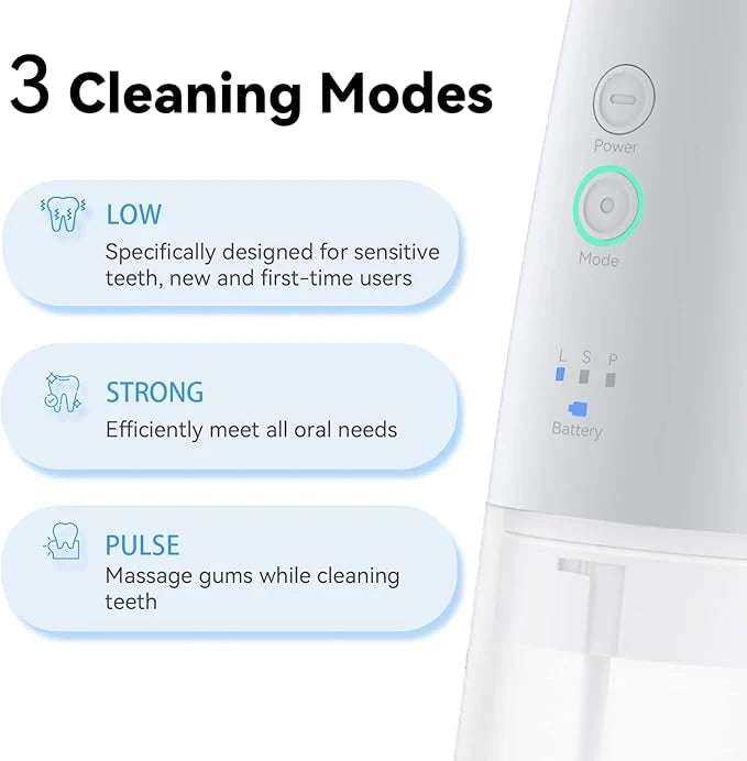 Flosmore Portable Water Flosser – 300ml Rechargeable Oral Irrigator