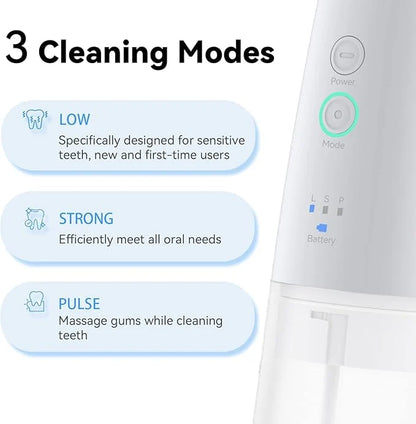 Flosmore Portable Water Flosser – 300ml Rechargeable Oral Irrigator