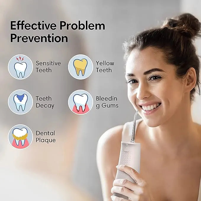 Flosmore Portable Water Flosser – 300ml Rechargeable Oral Irrigator