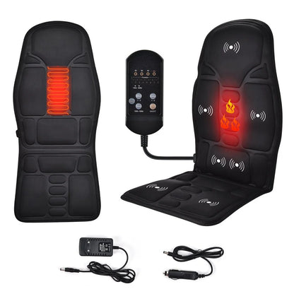 Massage Seat Cushion with Heat – Full-Body Seat Massager with 5 Massage Motors
