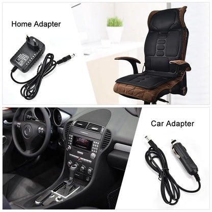 Massage Seat Cushion with Heat – Full-Body Seat Massager with 5 Massage Motors