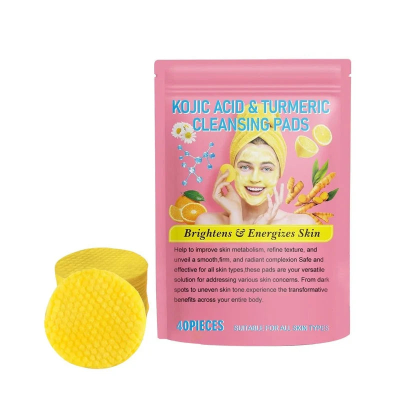 Turmeric Exfoliating Facial Pads – Deep Cleansing Skincare, 40 Pads